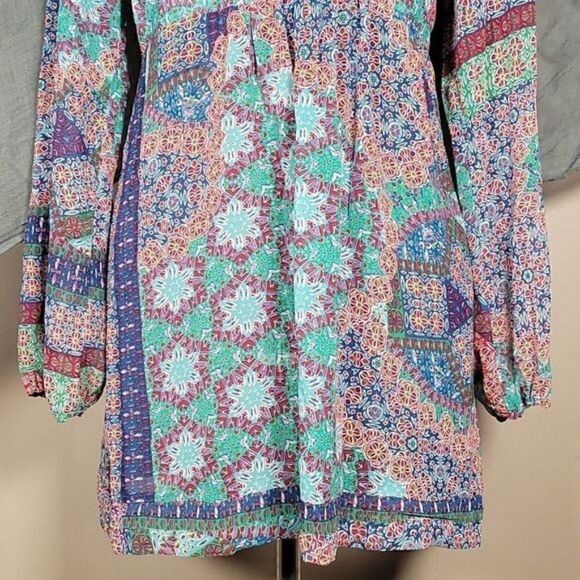 Linea Domani Long Sleeve V-neck Tunic Sz L - Picture 6 of 13